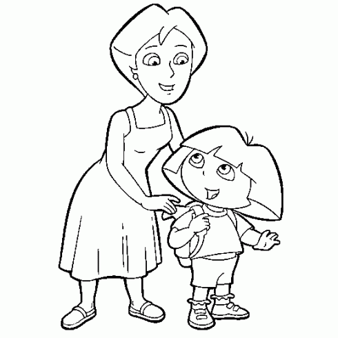 dessin de Dora,fete,des,meres,maman