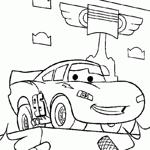 dessin de Flash,CARS,piston,cup,dessin