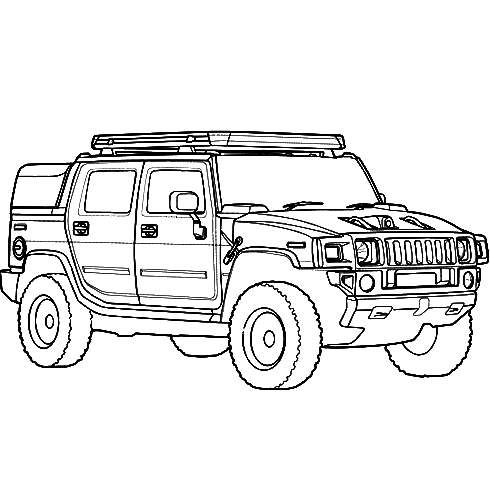 dessin de Hummer,4x4,voiture,americaine,tuning