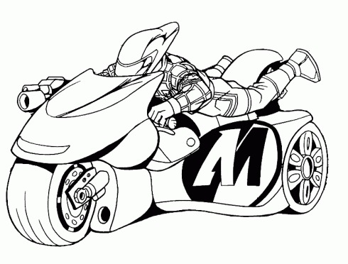 dessin de actionman,coloriage,ligne,moto,course