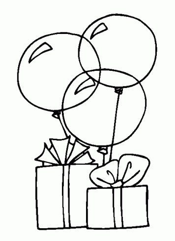 dessin de anniversaire,cadeau,ballon,coloriage,dessin
