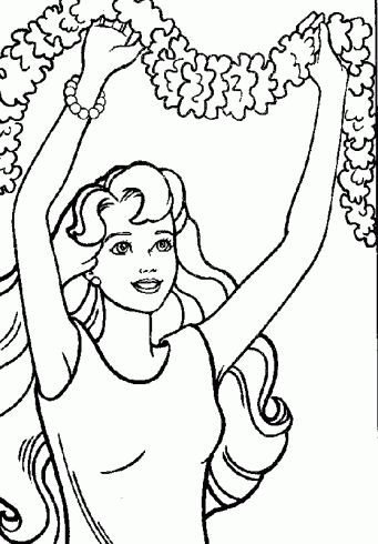 dessin de barbie,poupee,Fleur,coloriage,dessin