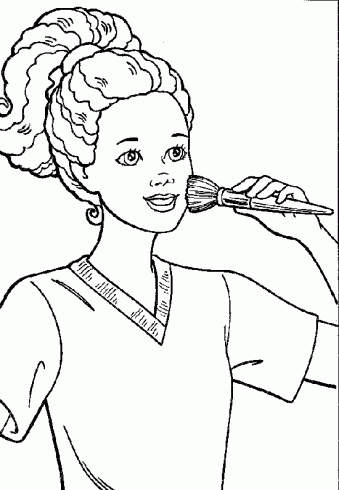 dessin de barbie,poupee,maquillage,coloriage,dessin