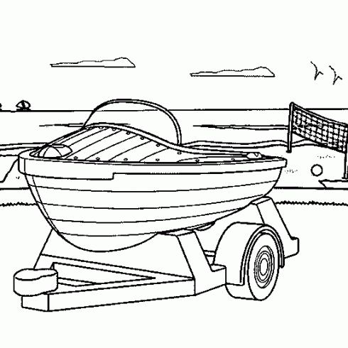 dessin de bateau,plage,ski,nautique,remorque