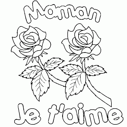 dessin de bonne,fete,maman,fleur,roses