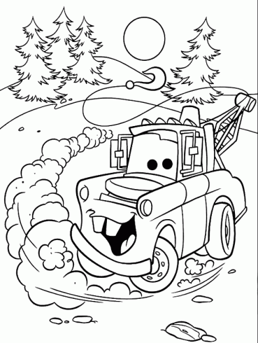 dessin de cars,disney,depanneuse,voiture,coloriage