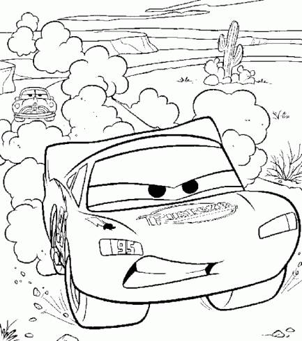 dessin de cars,flash,mac,queen,desert