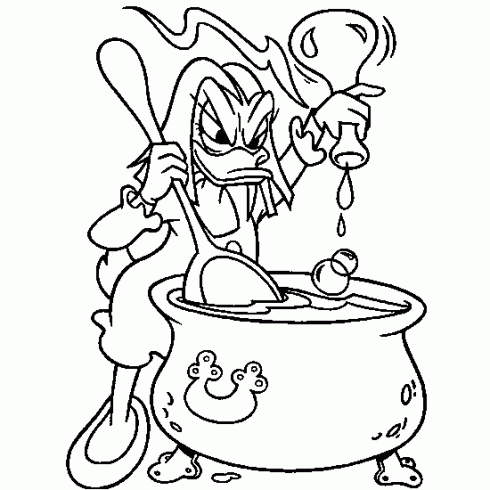 dessin de coloriage,Halloween,sorciere,bande,dessinee