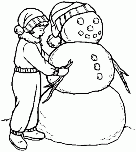 dessin de coloriage,bonhomme,neige,bonnet,botte