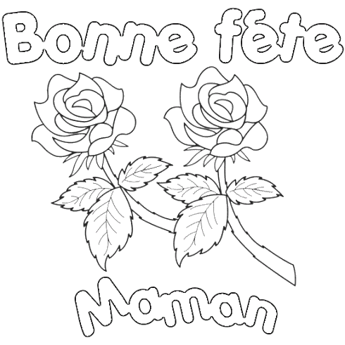 dessin de coloriage,fete,des,meres,fleurs