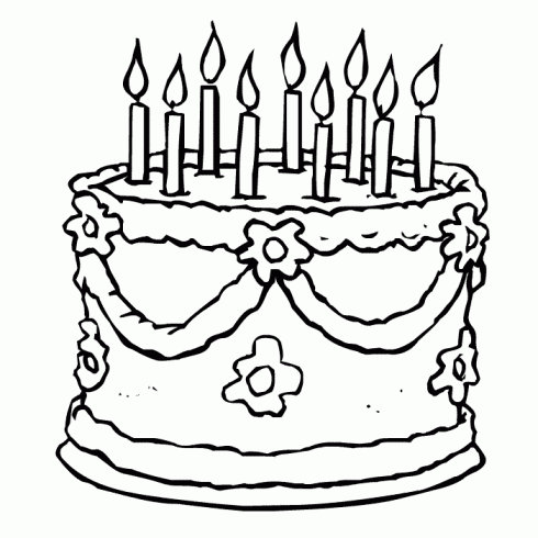dessin de coloriage,gateau,anniversaire,bougie,dessin