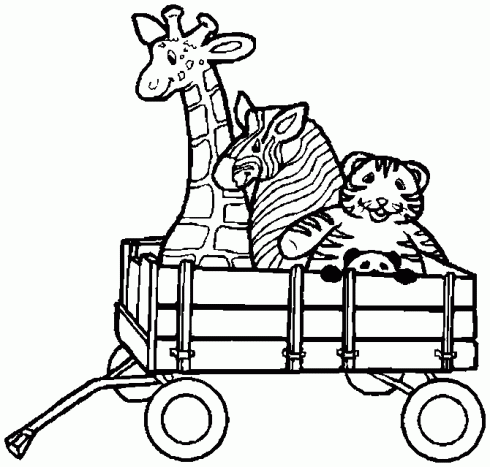dessin de coloriage,girafe,zebre,panda,tigre
