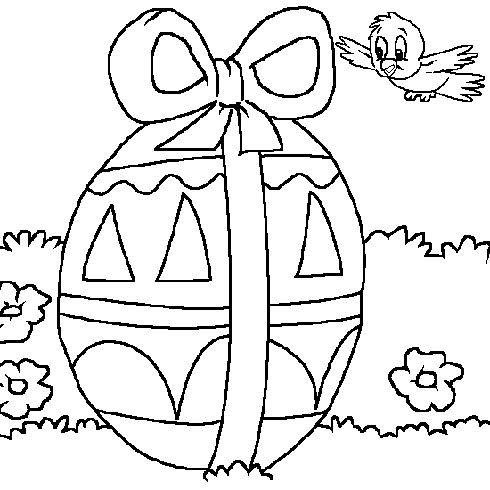 dessin de coloriage,paques,oeuf,chocolat,ruban