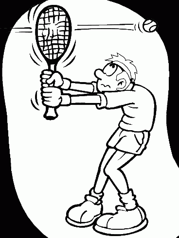 dessin de coloriage,sport,tennis,raquette,balle