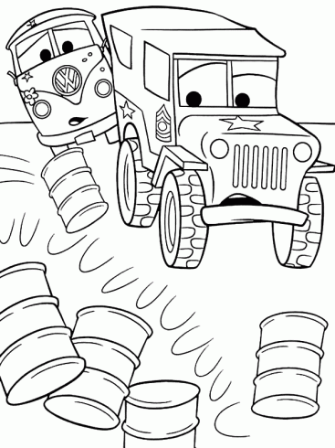 dessin de coloriage,voiture,cars,depanneuse,combi