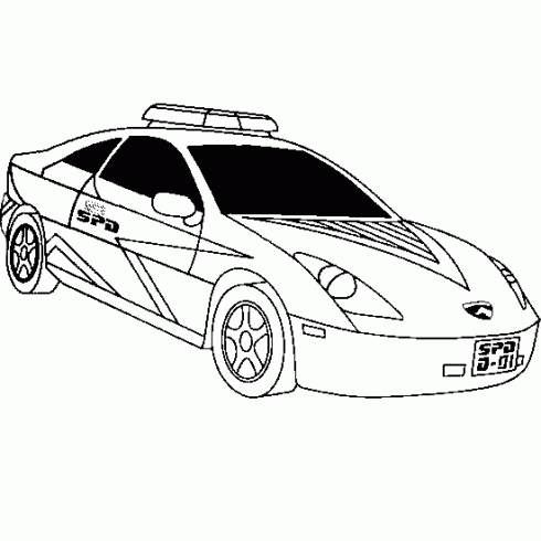 dessin de coloriage,voiture,police,power,ranger