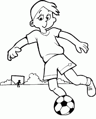 dessin de coloriages,football,shoot,ballon,cage