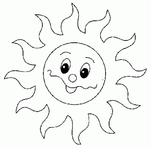 dessin de colorier,soleil,brille,dessin,rigolo