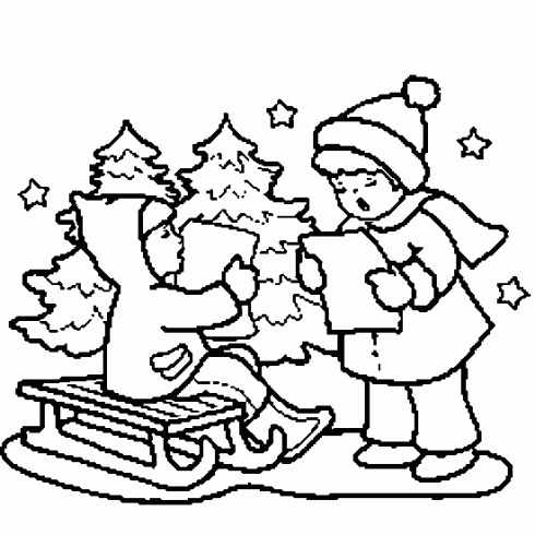 dessin de dessin,Noel,chorale,enfant,neige