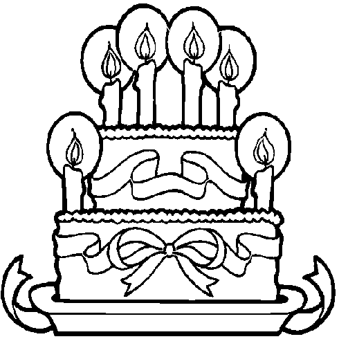 dessin de dessin,anniversaire,gateau,6,bougies