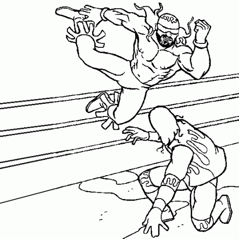 dessin de dessin,catch,colorier,combat,catcheurs