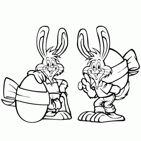 dessin de dessin,lapin,oeuf,paques,rigolo