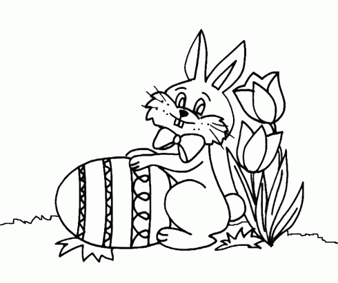 dessin de dessin,paques,lapin,oeuf,coloriage