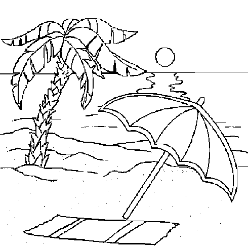 dessin de dessin,vacances,ete,plage,parasol