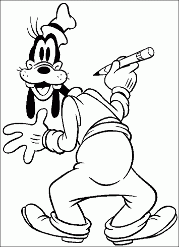 dessin de dingo,disney,crayon,dessin,surpise