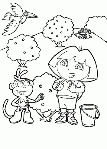 dessin de dora,babouche,exploratrice,coloriage,cheaper