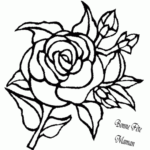 dessin de fleur,rose,carte,fete,mere