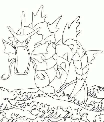 dessin de gyarados,pokemon,colorier,en,ligne
