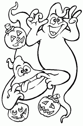 dessin de halloween,fantome,citrouille,monstre,coloriage