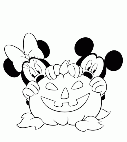 dessin de halloween,mickey,citrouille,monstre,coloriage