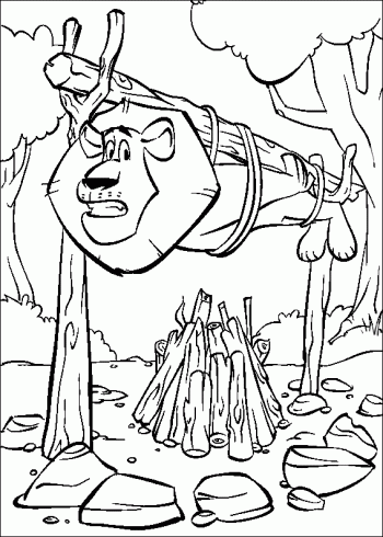 dessin de madagascar,2,melman,lion,ligne