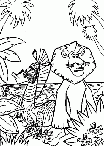 dessin de madagascar,alex,marty,melman,gloria