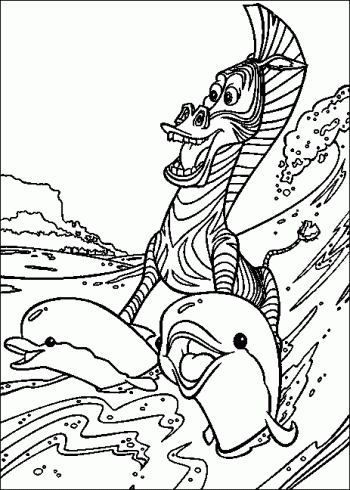 dessin de madagascar,dauphin,zebre,ski,nautique