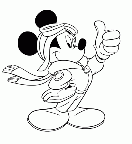 dessin de mickey,walt,disney,pilote,avion