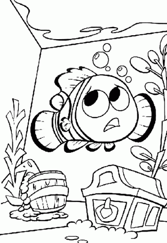 dessin de nemo,poisson,clown,aquarium,tresor