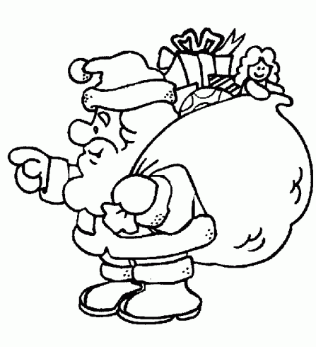 dessin de noel,santa,claus,cadeaux,hotte