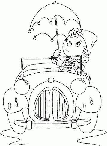 dessin de ouioui,voiture,parapluie,taxi,auto