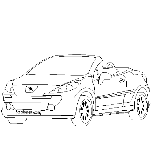 dessin de peugeot,207,cc,coupe,cabriolet