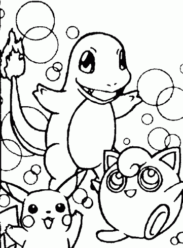 dessin de pokemon,pikachu,salameche,dessin,colorier