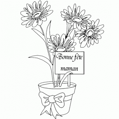 dessin de pot,fleurs,fete,des,meres