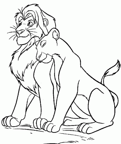 dessin de roi,lion,disney,coloriage,simba