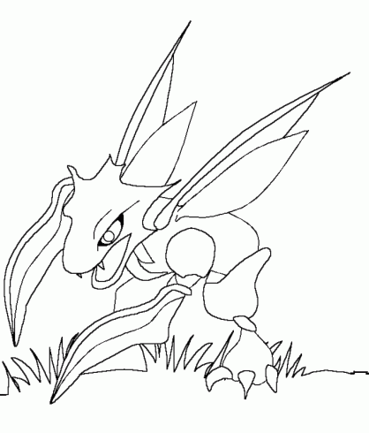 dessin de scyther,pokemon,colorier,en,ligne