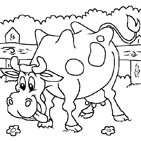 dessin de un,joli,coloriage,de,vache