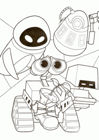 dessin de wall,e,coloriage,dessin,anime,robot
