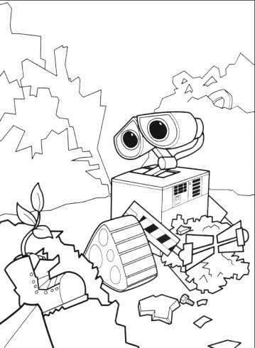 dessin de wall,e,colorier,ligne,dessin,fleur