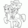 Un nouveau dessin de Dora l'exploratrice  colorier en ligne. Sur ce coloriage, Dora fait une ballade  cheval, ralise un superbe coloriage avec ce dessin de Dora.